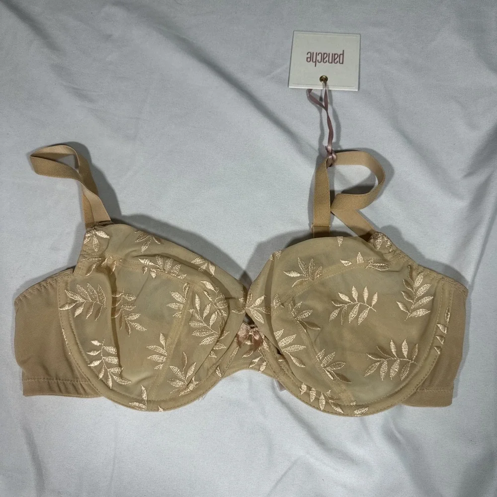 NWT Panache [ 38D‎ US ] Superbra Tango Plunge Bra  Nude #U1684